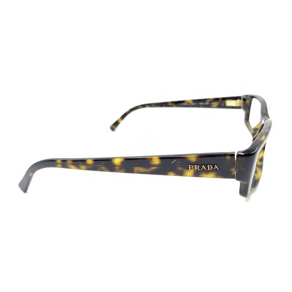 Prada VPR 19L 2AU-1O1 Tortoise Brown Rectangle Eyeglasses Frames 52-16 135 Italy - Picture 4 of 12